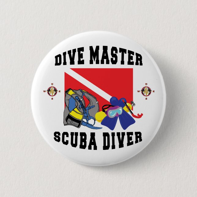 Dive Master SCUBA Diver Button (Front)
