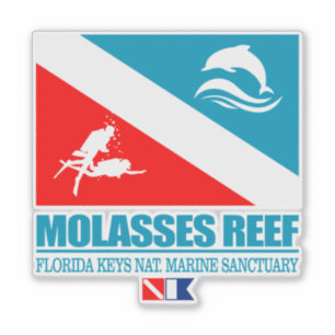 Dive Molasses Reef (sq) Sticker