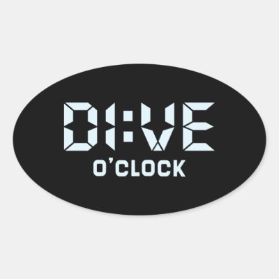 Dive O'Clock Oval Sticker