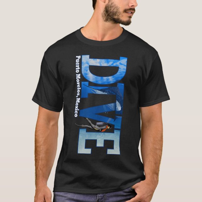 Dive Puerto Morelos Scuba Diving Snorkeling T-Shirt (Front)