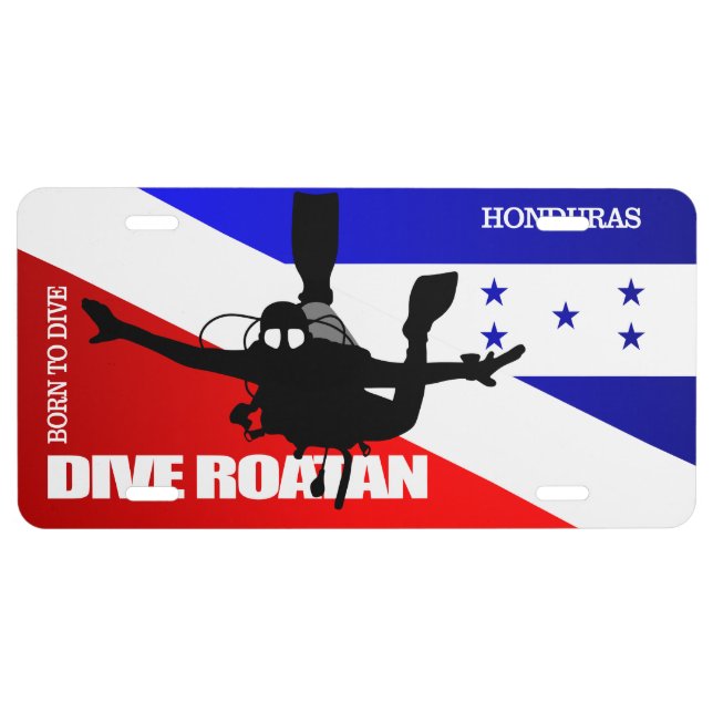 Dive Roatan DF2 License Plate (Front)
