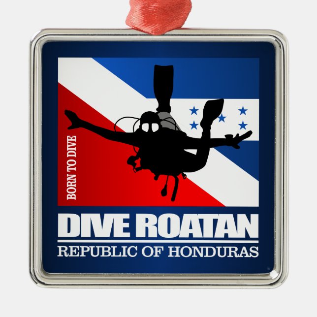 Dive Roatan DF2 Metal Ornament (Front)