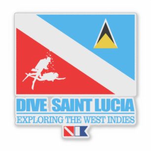 Dive Saint Lucia (sq) Sticker