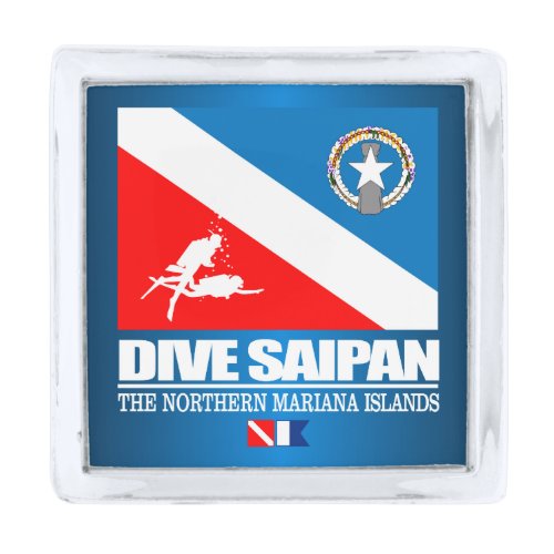 Dive Saipan sq Silver Finish Lapel Pin