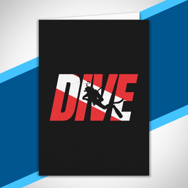 Dive, Scuba Diver Gift Diver Down Flag Diving Card (Creator Uploaded)