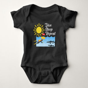 Dive Sleep Repeat Design - Baby Jersey Bodysuit