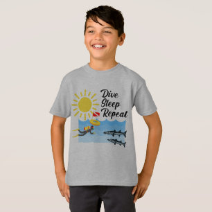 Dive Sleep Repeat Design - Kids' Basic T-Shirt