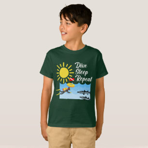 Dive Sleep Repeat Design - Kids' Basic T-Shirt