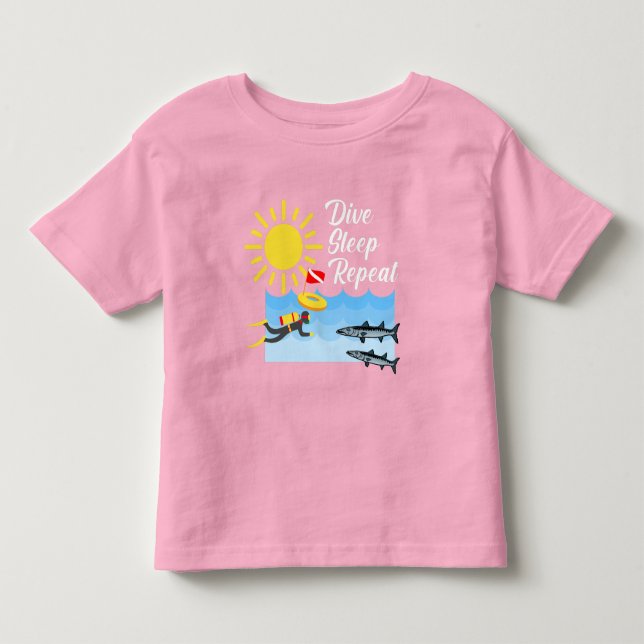 Dive Sleep Repeat Design - Toddler Fine Jersey T-S T-shirt (Front)