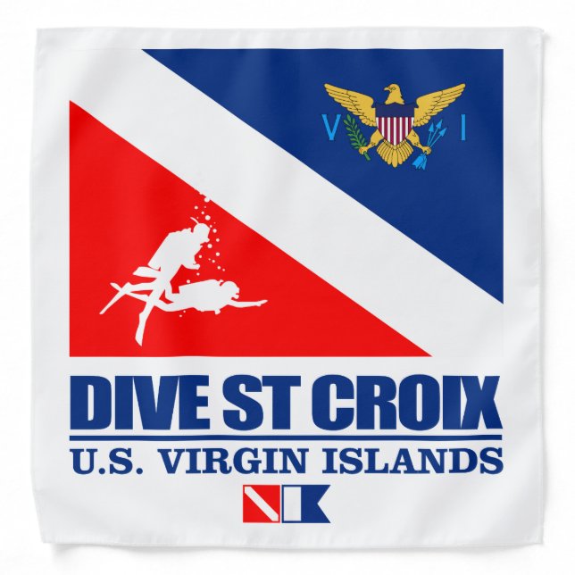 Dive St Croix (sq) Bandana (Front)