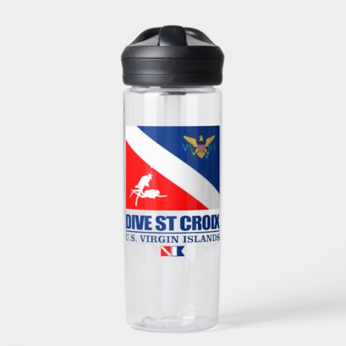 Dive St Croix sq  Water Bottle