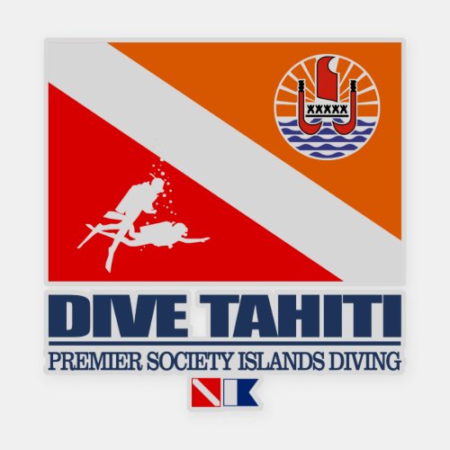 Dive Tahiti sq Sticker
