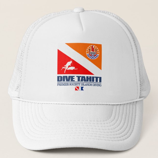 Dive Tahiti (sq) Trucker Hat (Front)