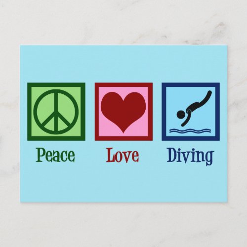 Dive Team Peace Love Diving Postcard