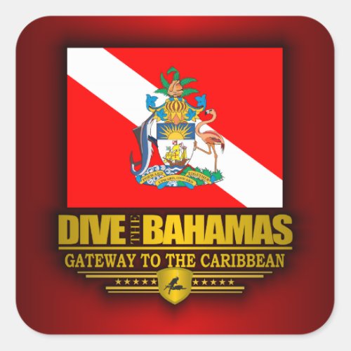 Dive the Bahamas 2 Square Sticker