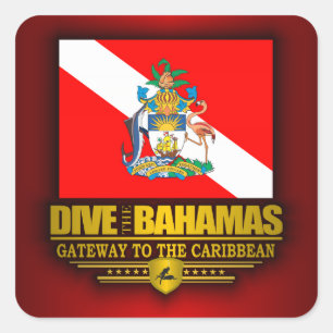 Dive the Bahamas 2 Square Sticker