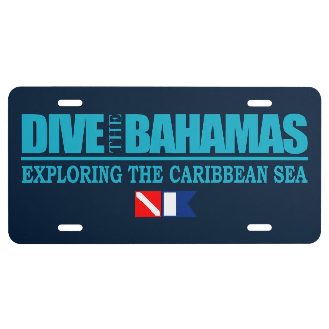 Dive The Bahamas (sq) License Plate (Front)