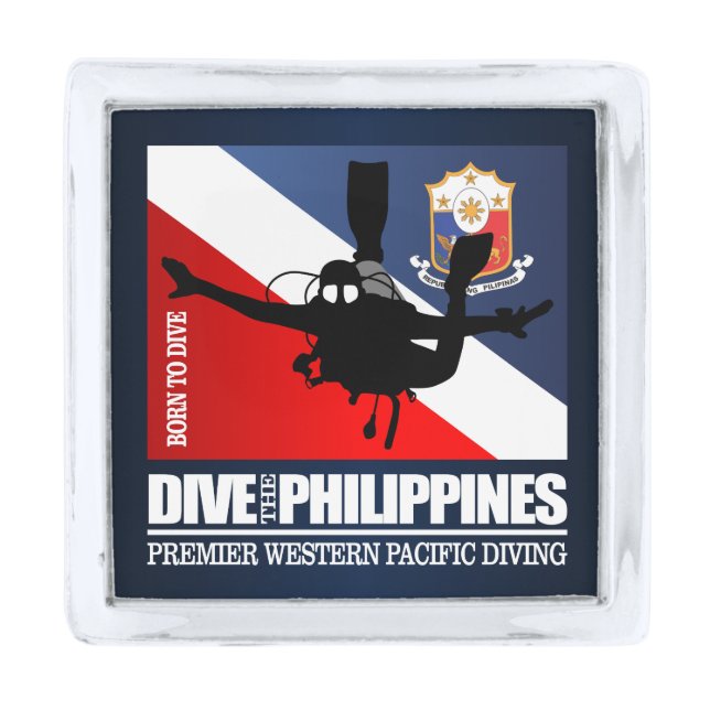 Dive The Philippines DF2 Silver Finish Lapel Pin (Front)