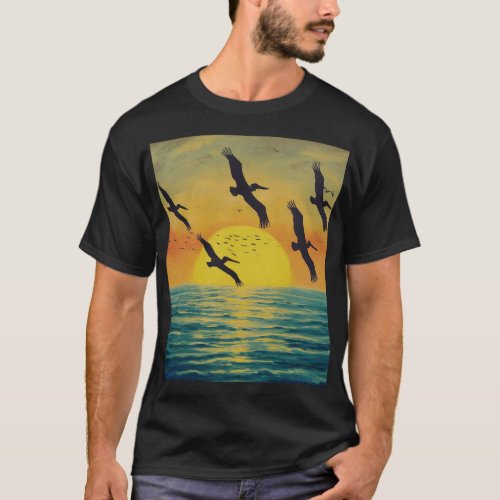 Dive Time Pelicans on the Hunt T_Shirt