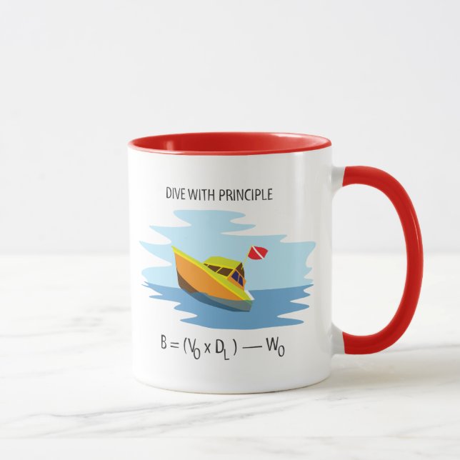 Dive With Archimedes Principle Mug (Right)