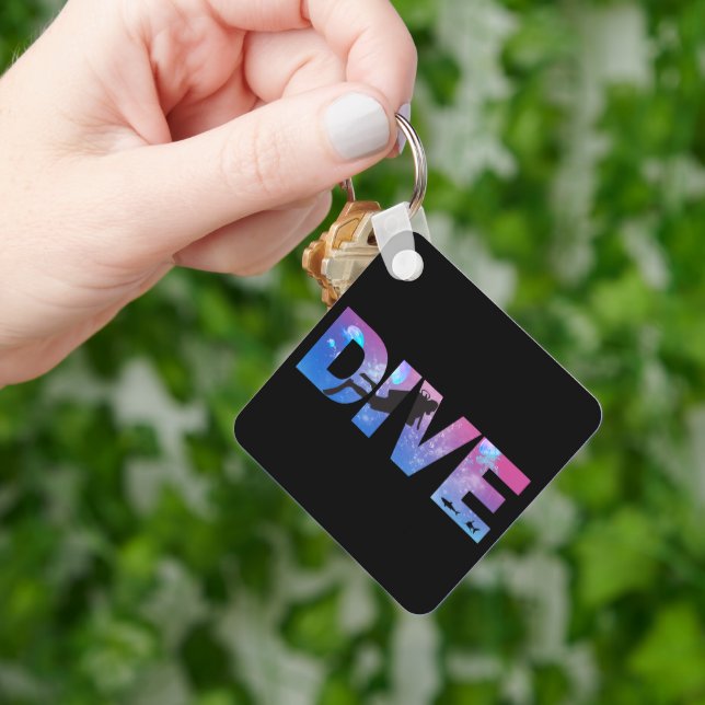 DIVE with scuba divers Keychain (Hand)