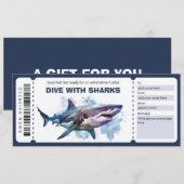 Dive With Sharks Ticket Gift Certificate Invitation | Zazzle