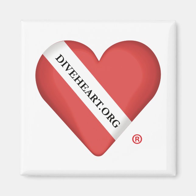 Diveheart Heart Refrigerator Magnet (Front)
