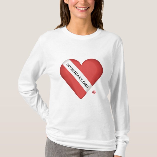 Diveheart Heart Women's Long Sleeve T-Shirt (Front)