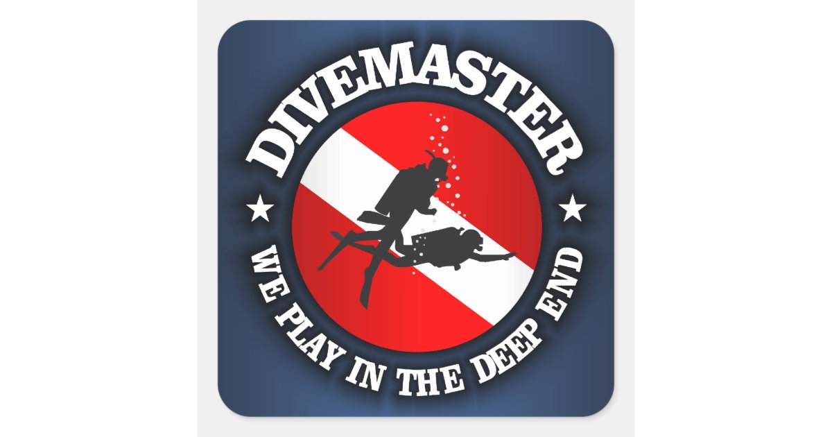 Divemaster (Deep End) Square Sticker | Zazzle