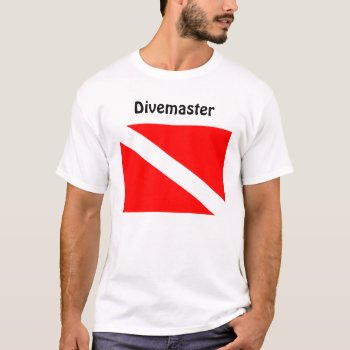 Divemaster Diver Below Flag T Shirt by Wilbie at Zazzle