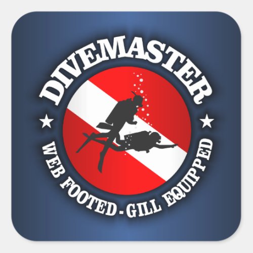 Divemaster Medallion Square Sticker