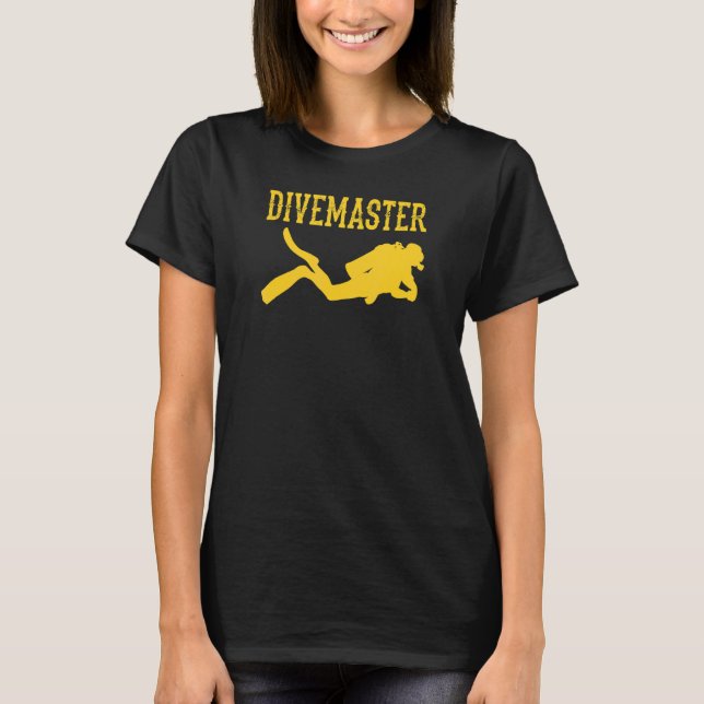 Divemaster Scuba Diving Instructor Dive Flag Style T-Shirt (Front)