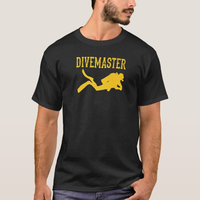 Divemaster Scuba Diving Instructor Dive Flag Style T-Shirt (Front)