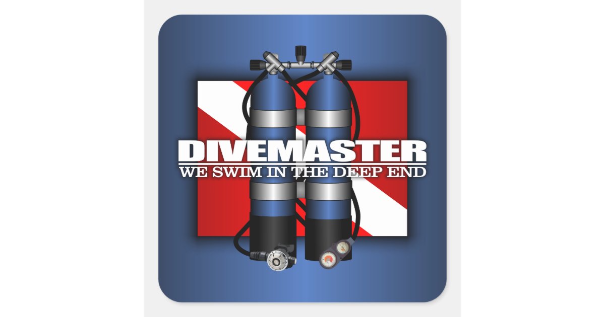 Divemaster (Scuba Tanks) Square Sticker Zazzle