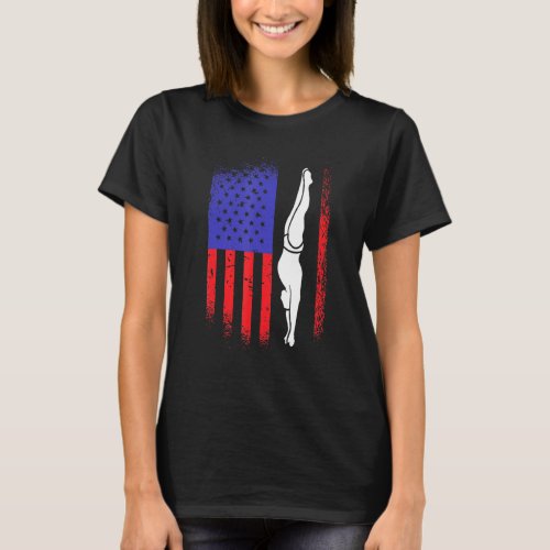 Diver American Flag Usa Diving Fun T_Shirt