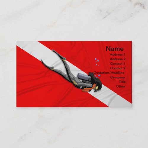 Diver And Dive Flag Business Card