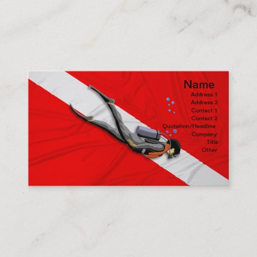 Diver And Dive Flag Business Card