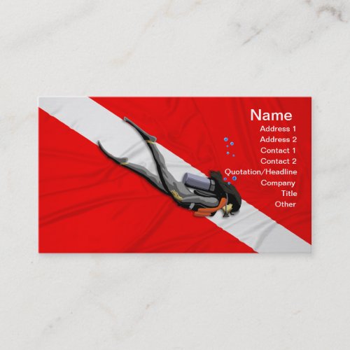 Diver And Dive Flag Business Card