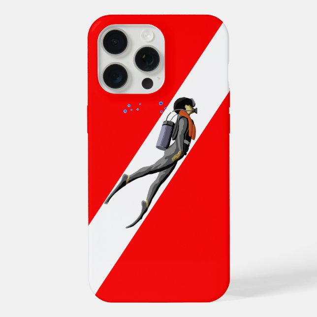 Diver And Dive Flag Iphone Case (Back)