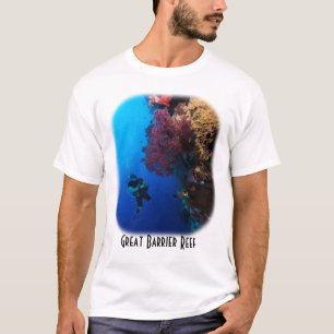 Diver and Soft Coral on the Great Barrier Reef T-Shirt