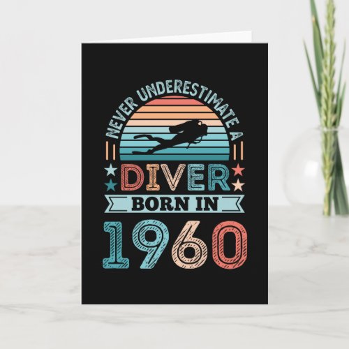 Diver born 1960 60th Birthday Diving Gift Dive Fan Card