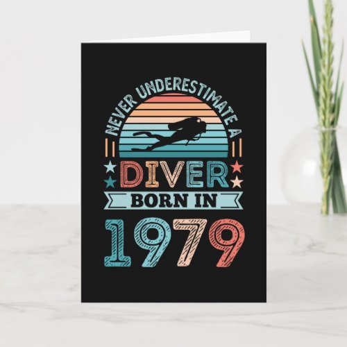 Diver born 1979 50th Birthday Diving Gift Dive Fan Card
