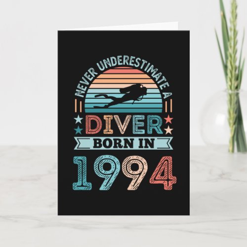 Diver born 1994 30th Birthday Diving Gift Dive Fan Card
