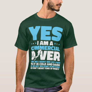 Diver Dive Scuba Snorkeling Commercial Diving retr T-Shirt