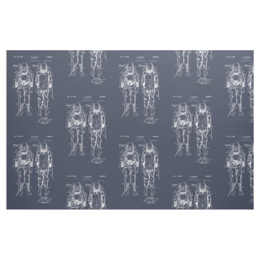 Diver Down! Blueprint Fabric