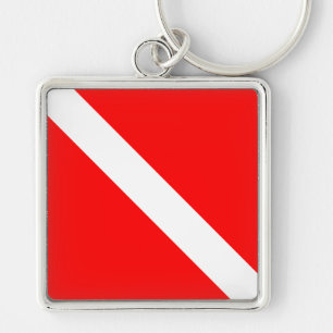 Diver Down Classic Flag Keychain