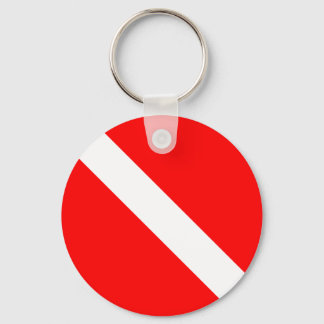 Diver Down Classic Flag SCUBA Keychain