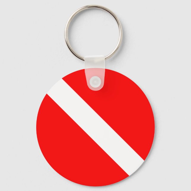 Diver Down Classic Flag SCUBA Keychain (Front)