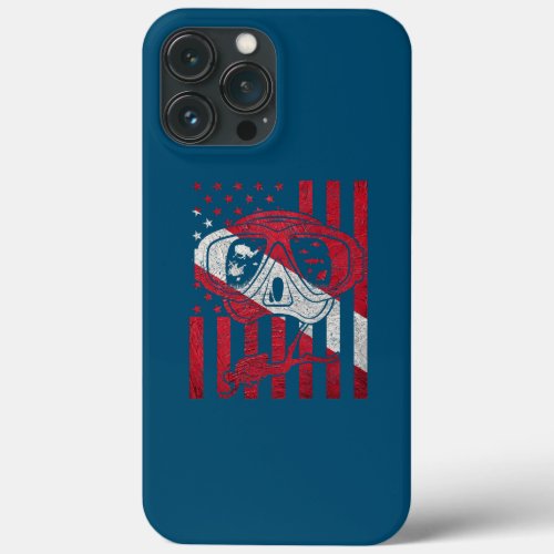Diver Down Dive Flag Scuba Diving American Flag  iPhone 13 Pro Max Case