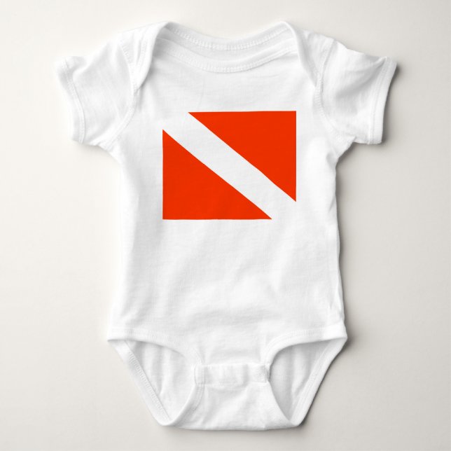 Diver Down Flag Baby Bodysuit (Front)